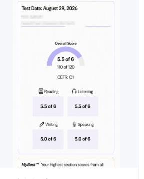 托福 TOEFL 最新出分 成绩单 — 学员CCC